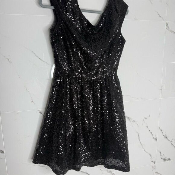 B Darlin Women's M Black Sequin Fit & Flare Knee Length Party Dress - Picture 1 of 6
